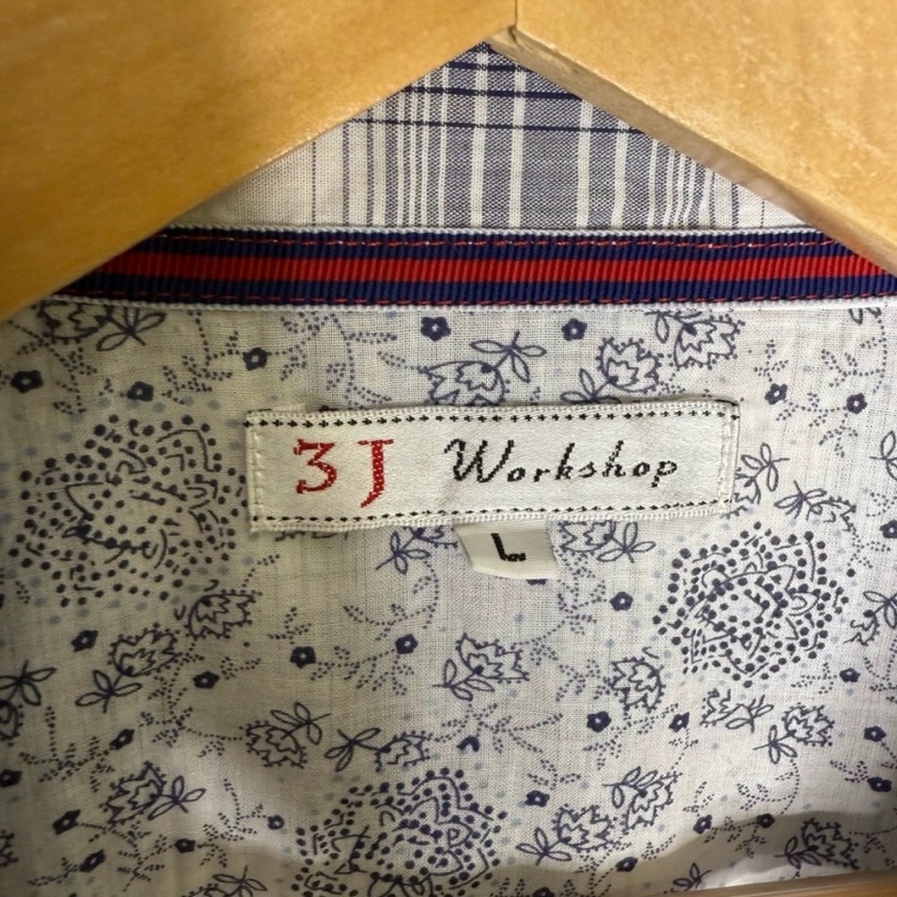Johnny Was Black White Plaid Button-Down Shirt with Red & Blue Floral Embroidery - Picture 5 of 5